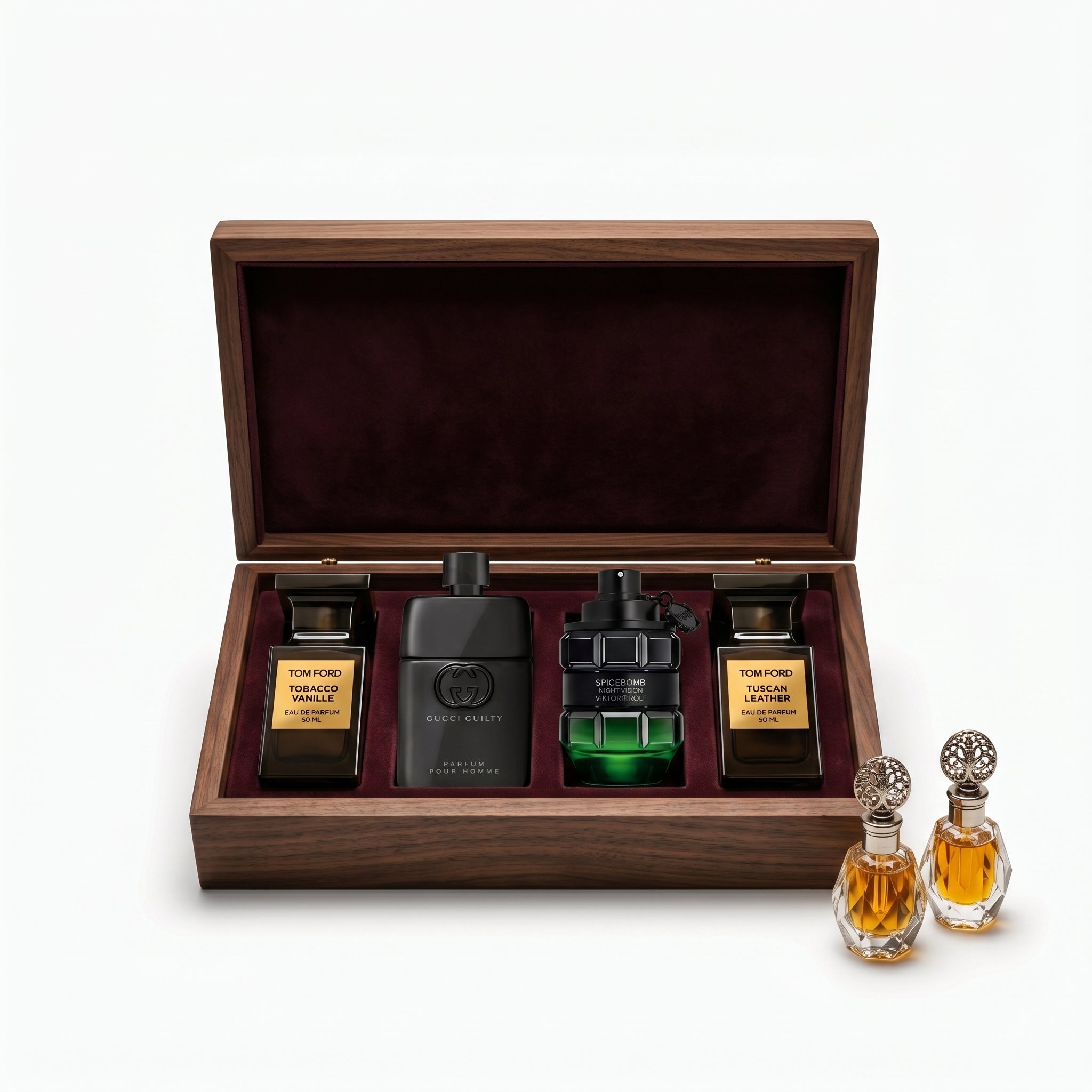 The Silver Mystery Chest | 4 Authentic Designer Perfumes Testers